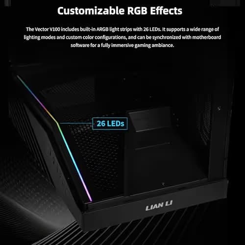 Lian Li Vector V100 ATX Mid-Tower PC Case-Tempered Glass-White-V100W image
