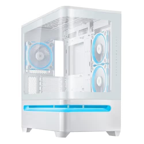 Asus Prime AP202 Micro ATX Mid Tower White with Tempered Glass Side Panel and USB 3.2 Gen 2x2 Type-C / USB 3.2 Gen 1 Type-A main image