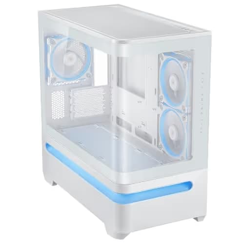 Asus Prime AP202 Micro ATX Mid Tower White with Tempered Glass Side Panel and USB 3.2 Gen 2x2 Type-C / USB 3.2 Gen 1 Type-A image