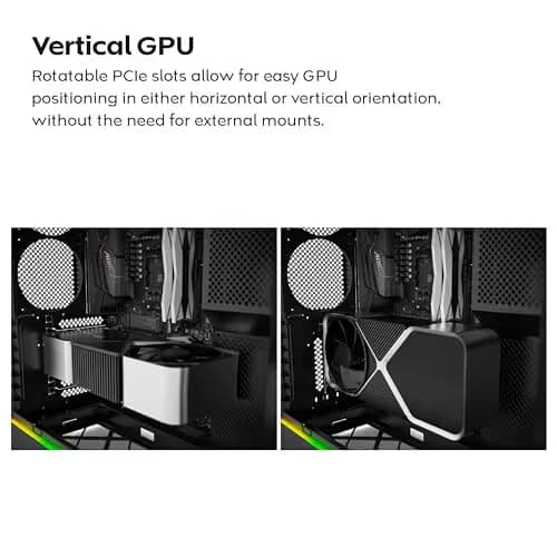 Montech HS02 Pro ATX Mid Tower Black with Tempered Glass Side Panel and USB 3.2 Gen 2 Type-C, USB 3.2 Gen 1 Type-A image