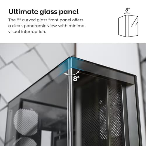 Montech HS02 Pro ATX Mid Tower Black with Tempered Glass Side Panel and USB 3.2 Gen 2 Type-C, USB 3.2 Gen 1 Type-A image