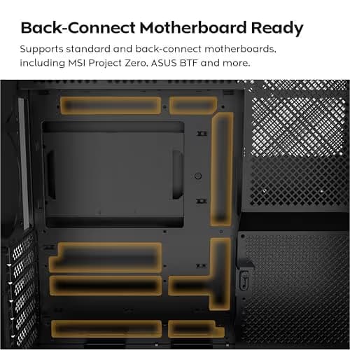 Montech HS02 Pro ATX Mid Tower Black with Tempered Glass Side Panel and USB 3.2 Gen 2 Type-C, USB 3.2 Gen 1 Type-A image