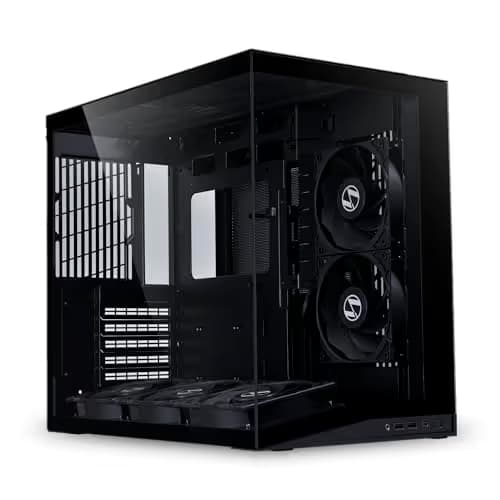 Lian Li O11 Dynamic Mini V2 Flow ATX Mini Tower Black with Tempered Glass Side Panel and Front Panel: USB 3.2 Gen 2 Type-C, USB 3.2 Gen 1 Type-A image