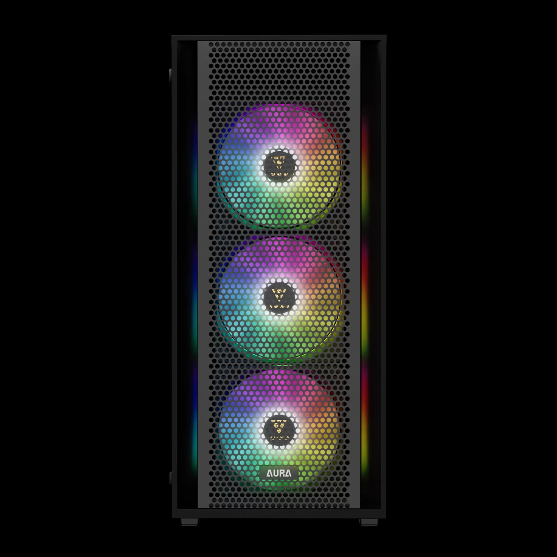 GAMDIAS AURA GC2 ELITE ATX Mid Tower Black with Tempered Glass Side Panel and USB 3.2 Gen 1 Type-A, USB 2.0 Type-A image