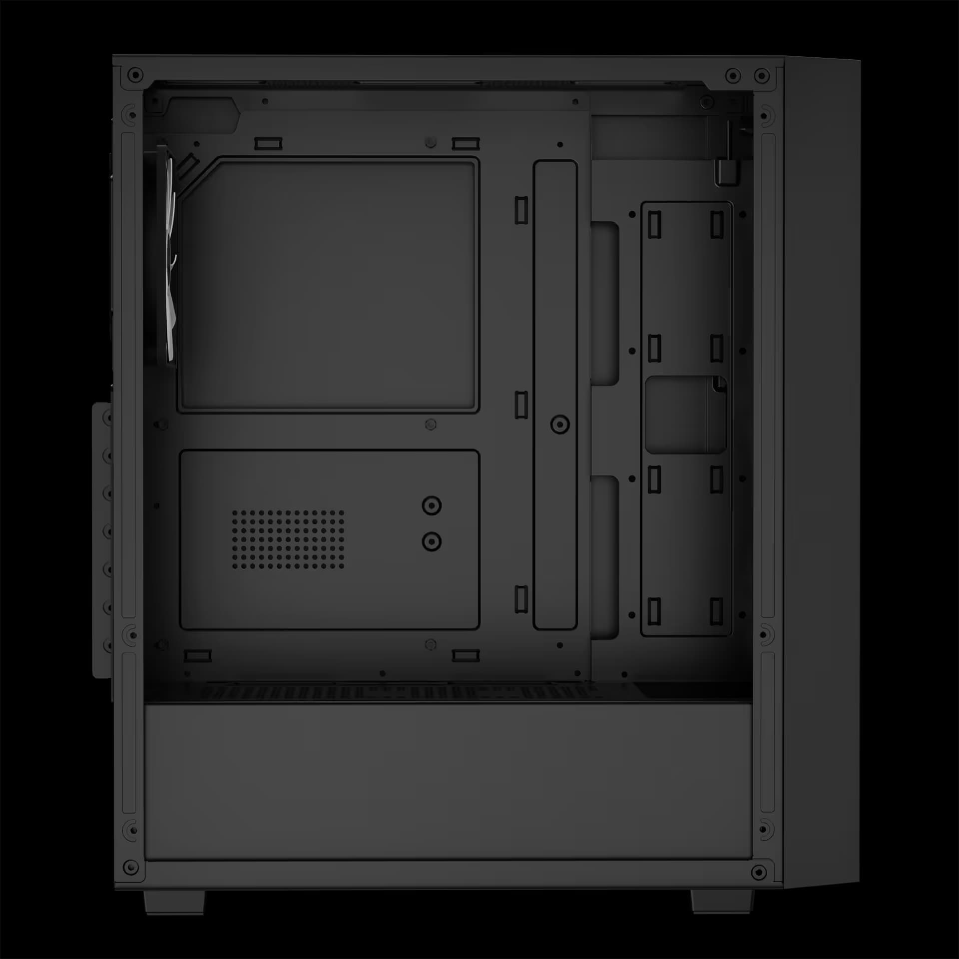 GAMDIAS AURA GC2 ELITE ATX Mid Tower Black with Tempered Glass Side Panel and USB 3.2 Gen 1 Type-A, USB 2.0 Type-A image