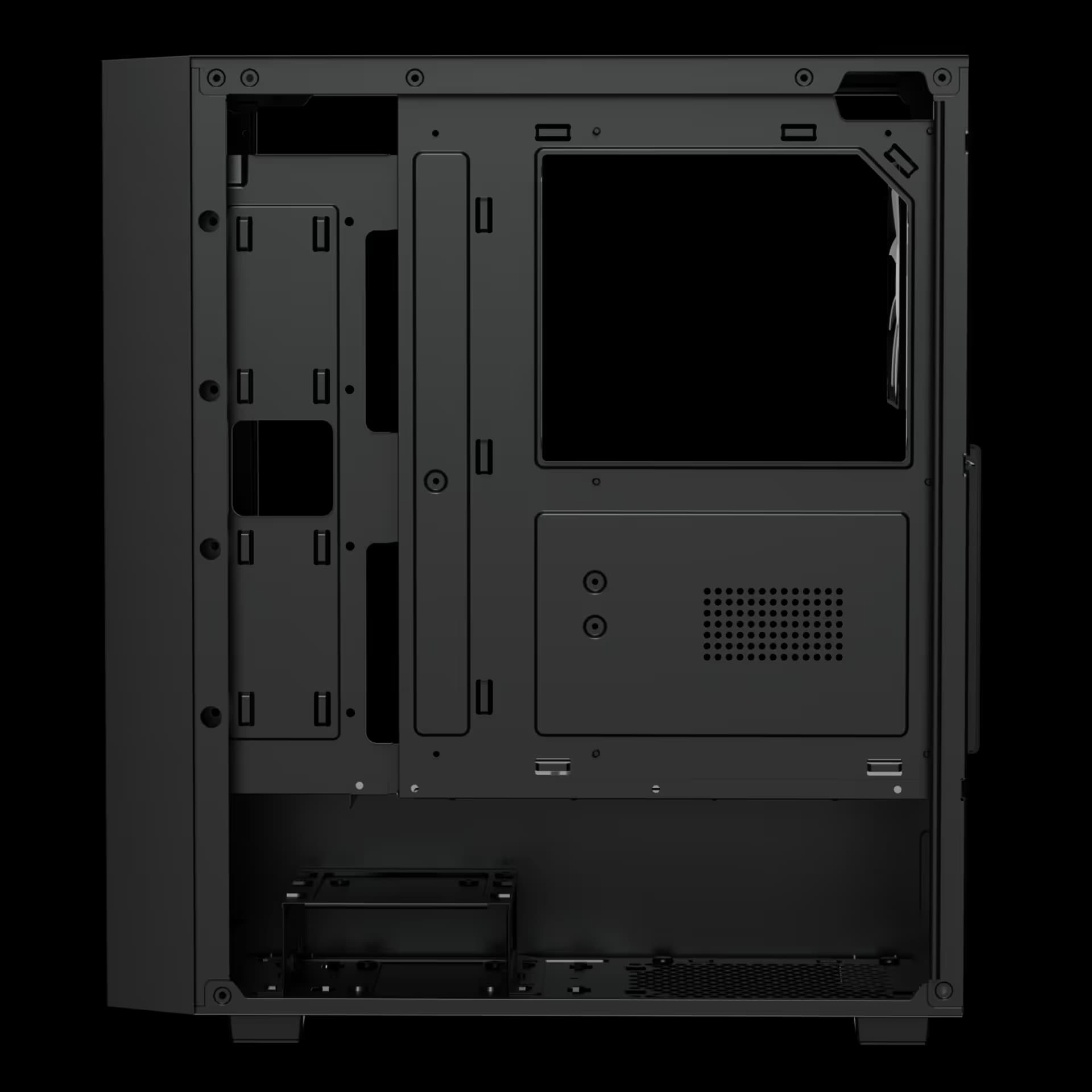 GAMDIAS AURA GC2 ELITE ATX Mid Tower Black with Tempered Glass Side Panel and USB 3.2 Gen 1 Type-A, USB 2.0 Type-A image