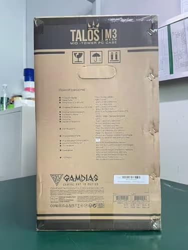 GAMDIAS Talos M3 Mesh ATX Mid Tower Black Tempered Glass Side Panel USB 3.2 Gen 2 Type-C USB 3.2 Gen 1 Type-A image