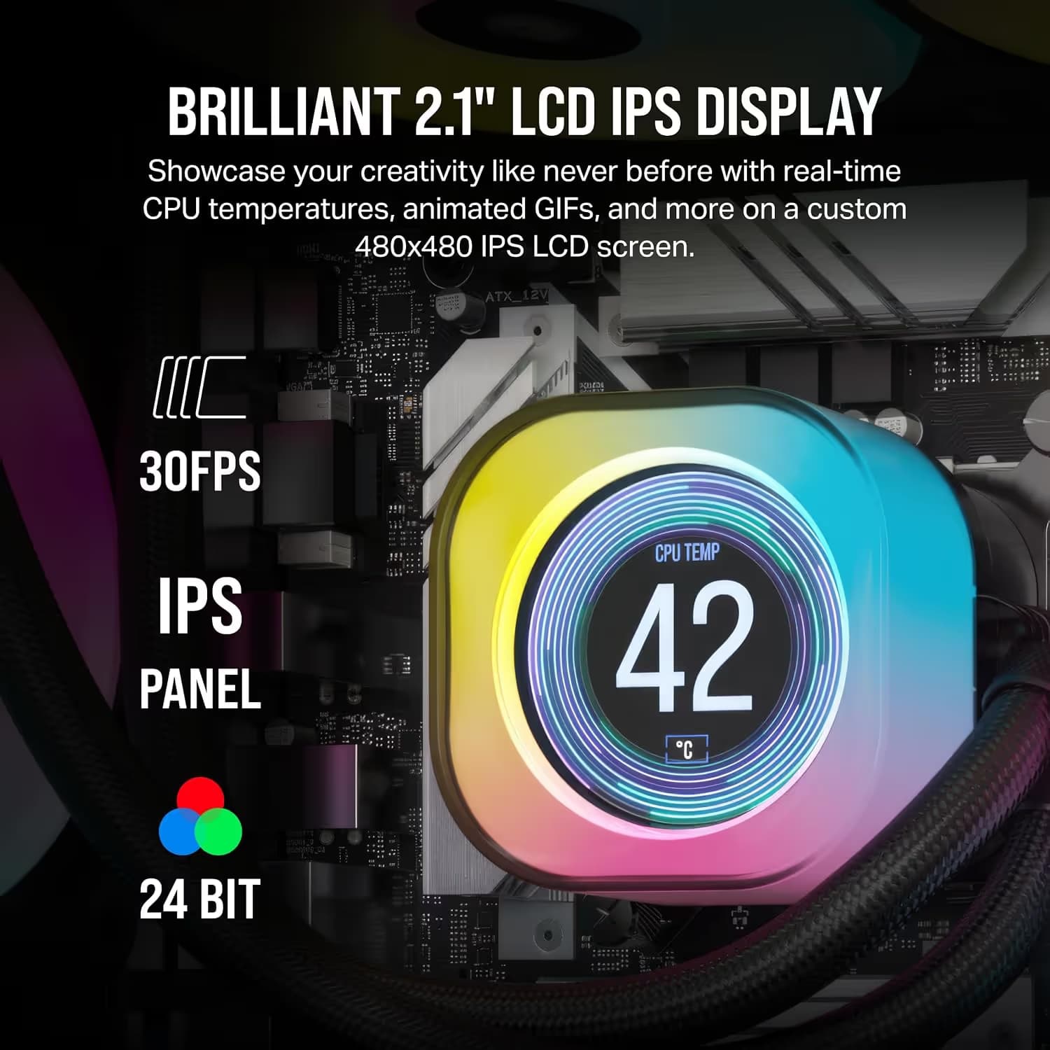 Corsair iCUE LINK H150i LCD Water 360mm 63.1 CFM Black image