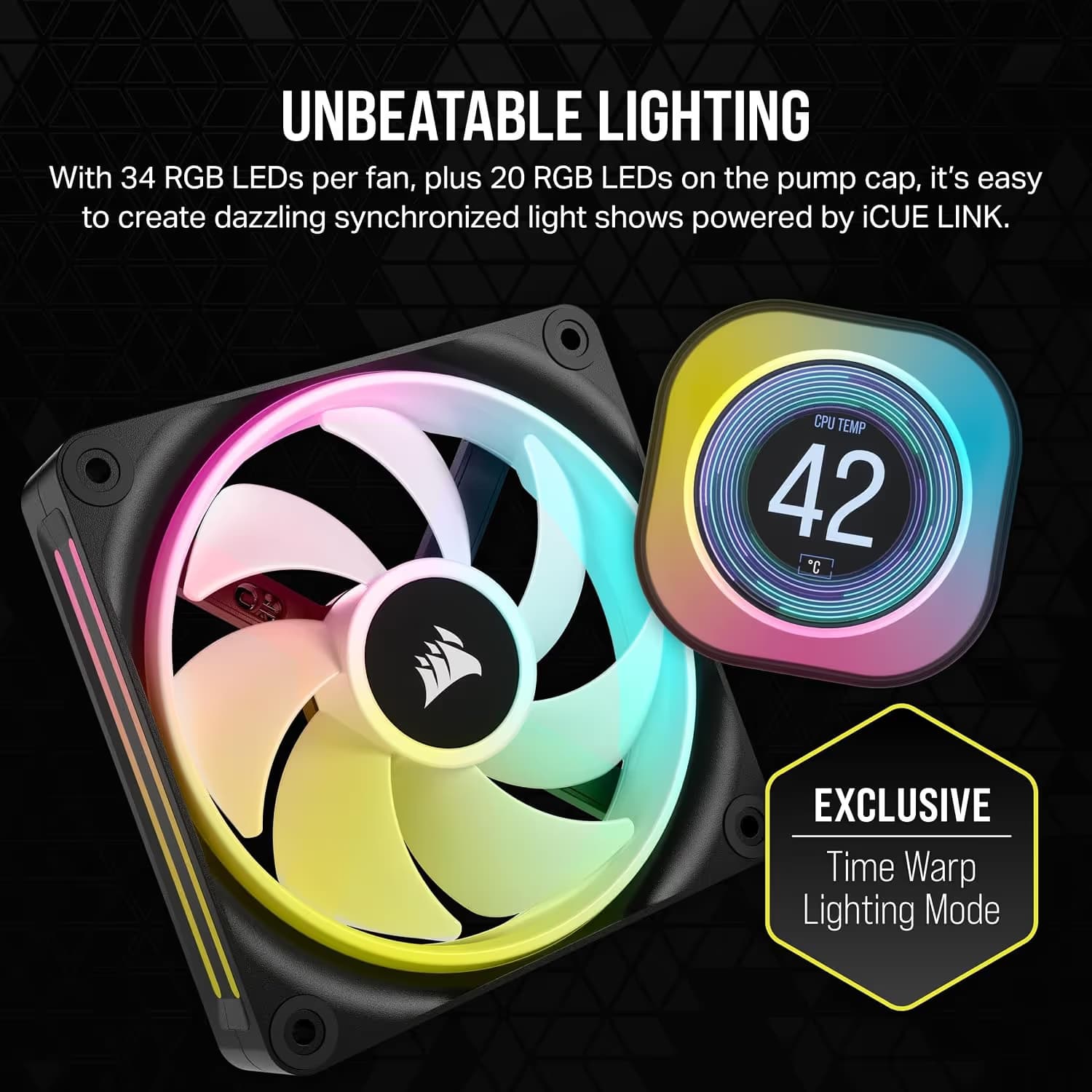 Corsair iCUE LINK H150i LCD Water 360mm 63.1 CFM Black image