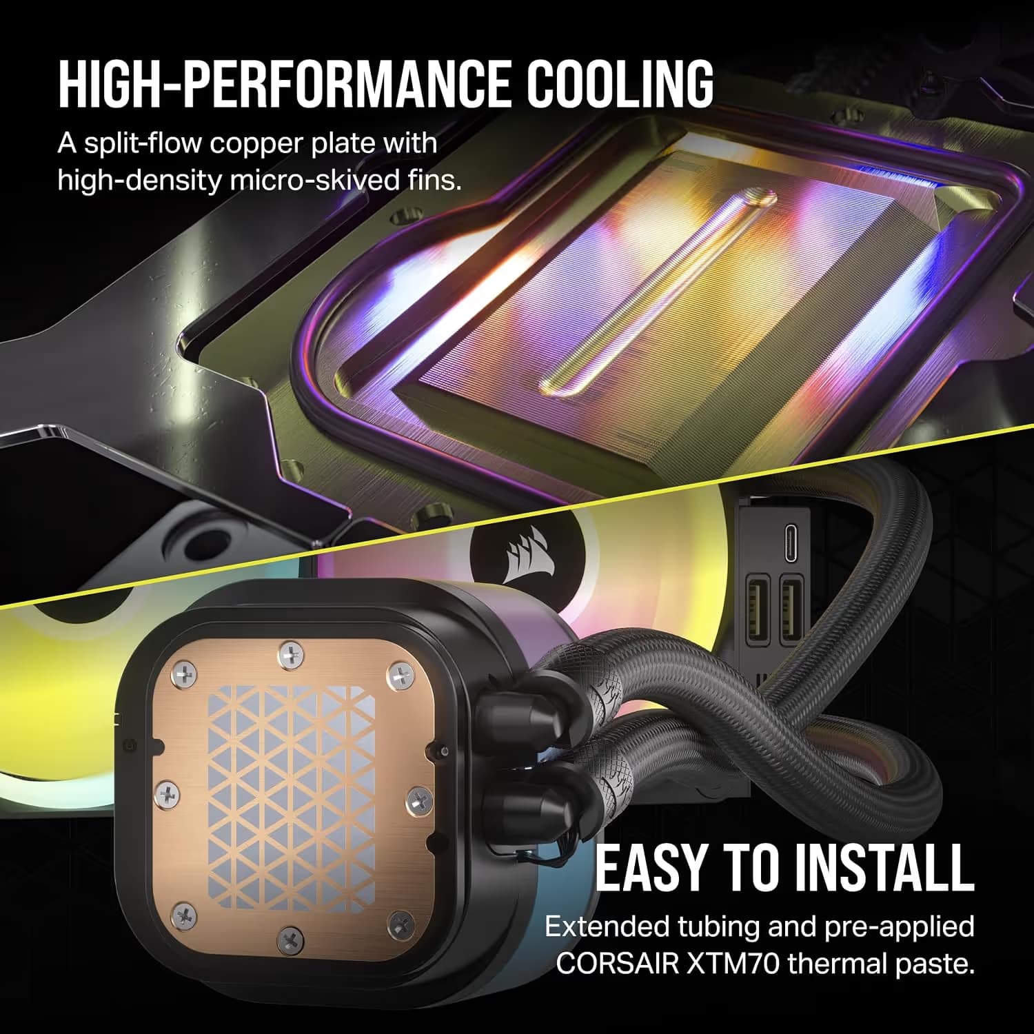 Corsair iCUE LINK H150i LCD Water 360mm 63.1 CFM Black image