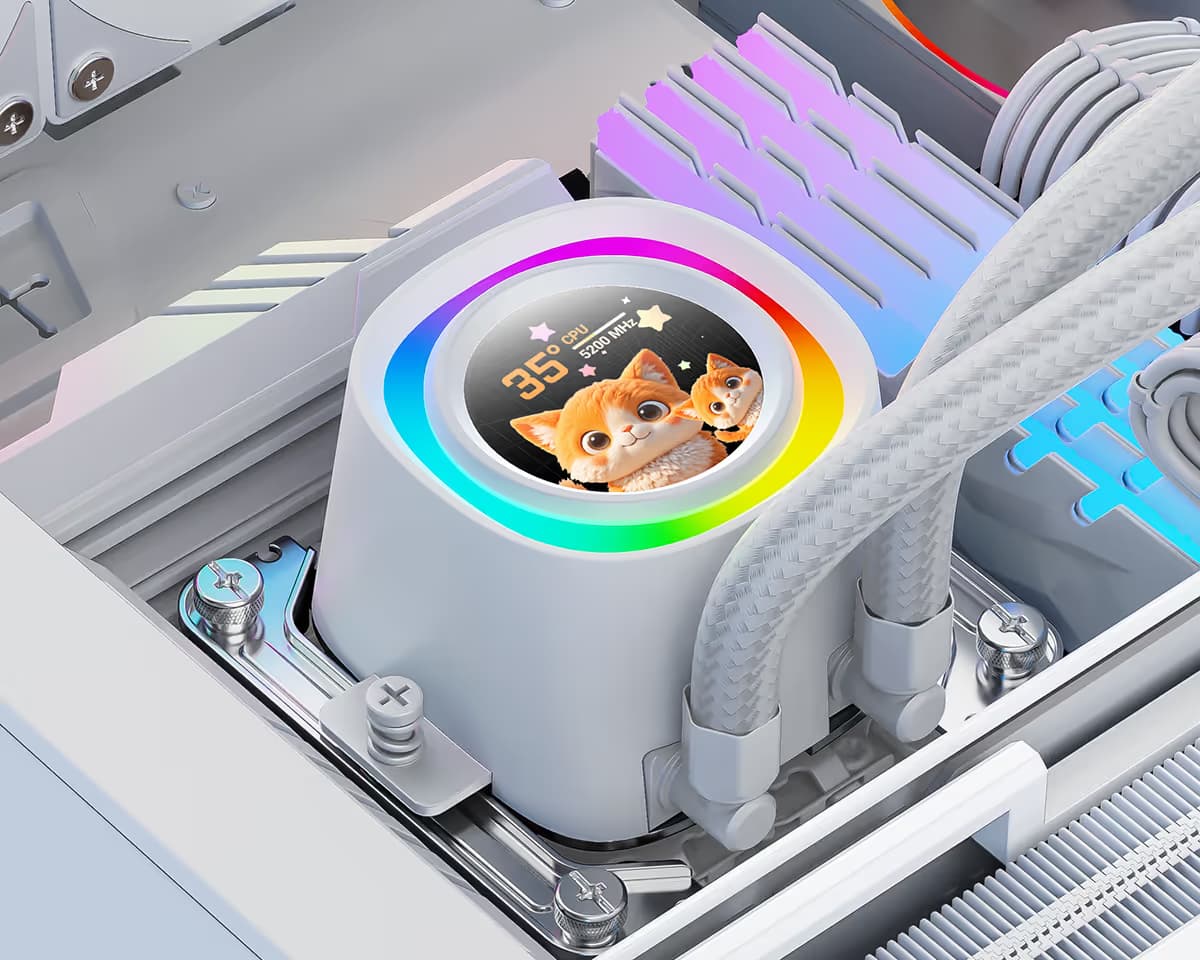 ID-COOLING FX360 LCD Water White image