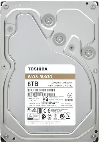 Toshiba N300 NAS 8TB 3.5" HDD 7200RPM SATA 6.0 Gb/s image