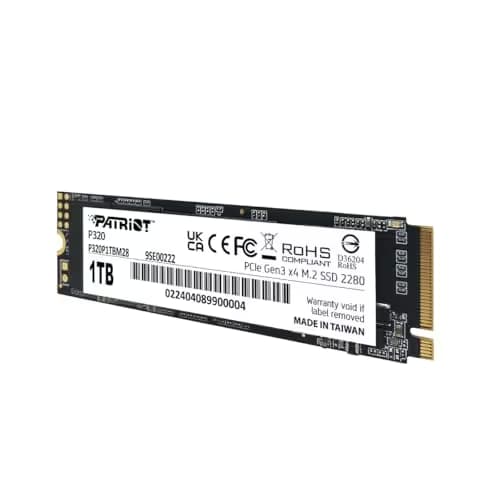 Patriot P320 1TB M.2-2280 SSD PCIe 3.0 X4 NVMe image