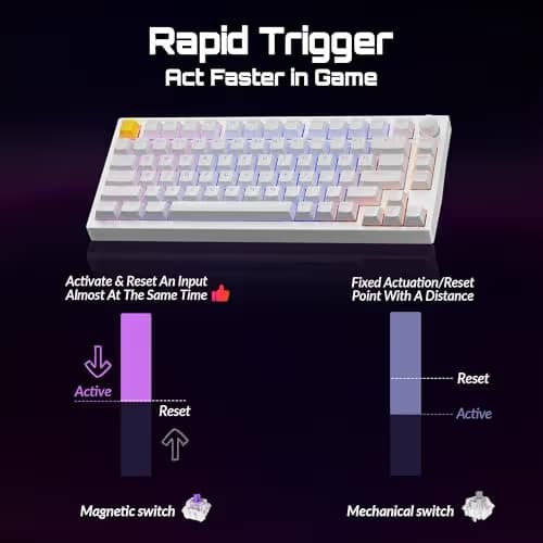 Keychron Lemokey P1 HE Knob RGB Wireless/Bluetooth Gateron Magnetic Nebula Gaming Keyboard image