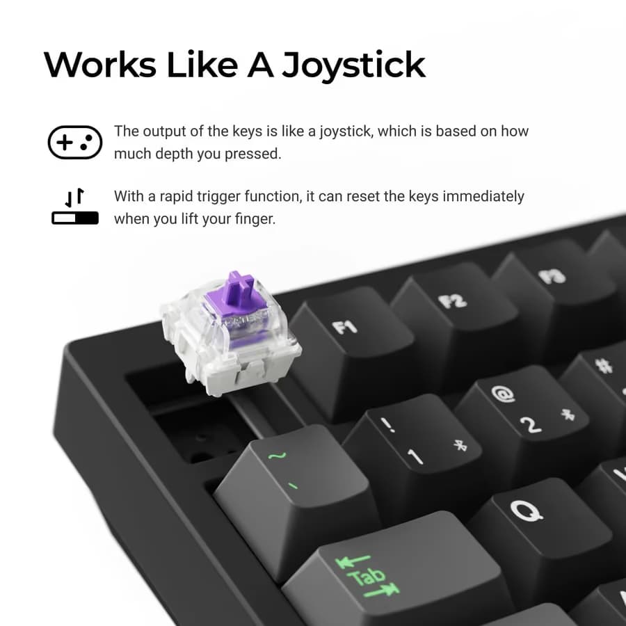 Lemokey P1 HE Black Non-Shine-Through US ANSI Gateron Double-Rail Magnetic Nebula Gaming Keyboard image
