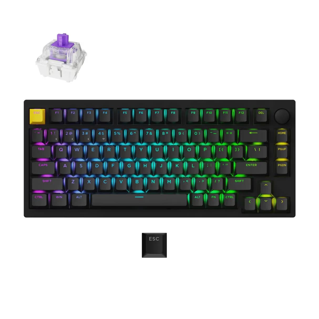 Lemokey P1 HE Black Shine-Through US ANSI Gateron Double-Rail Magnetic Nebula Gaming Keyboard image