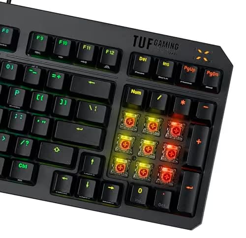 Asus TUF Gaming K3 Gen II RGB Wired ROG RX Red Optical Gaming Keyboard image