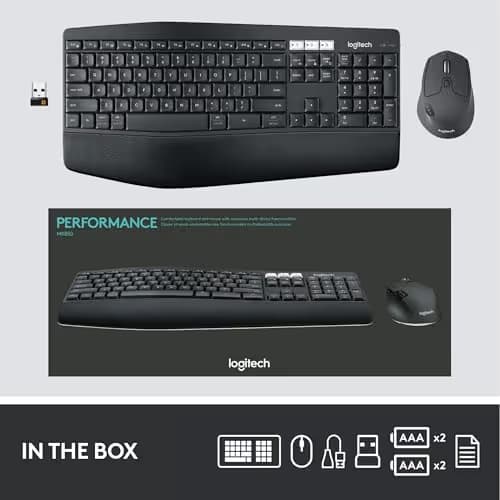Logitech MK850 Performance Bluetooth/Wireless Ergonomic Keyboard With Optical Mouse image