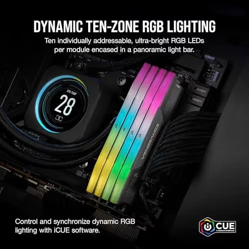 Corsair Vengeance RGB Black / Gray DDR5-6000 CL30 48GB (2x24GB) image