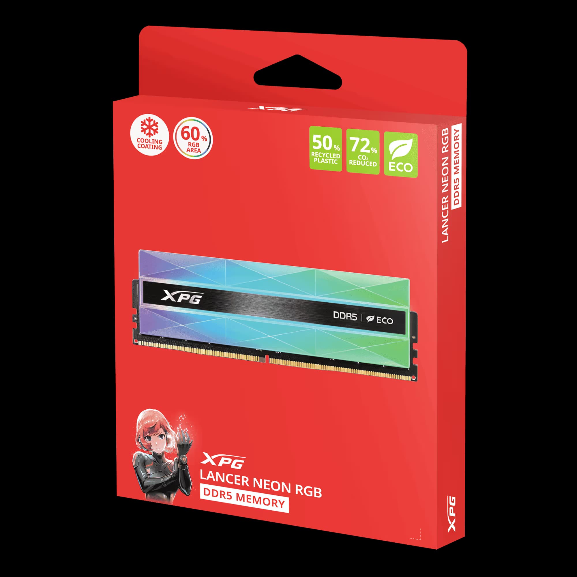 ADATA XPG LANCER NEON RGB DDR5-6400 32GB (2x16GB) CL32 Silver Grey image