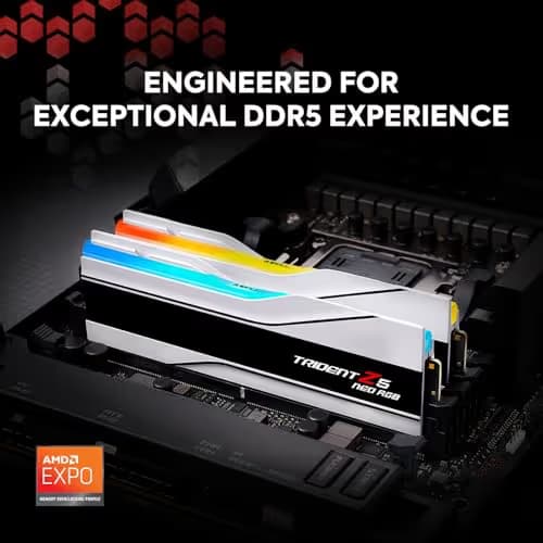 G.Skill Trident Z5 Neo RGB White / Black DDR5-6000 CL26 48GB (2x24GB) image