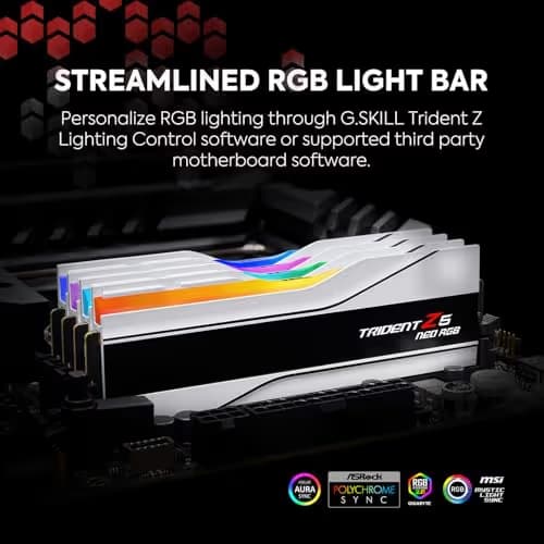 G.Skill Trident Z5 Neo RGB White / Black DDR5-6000 CL26 48GB (2x24GB) image
