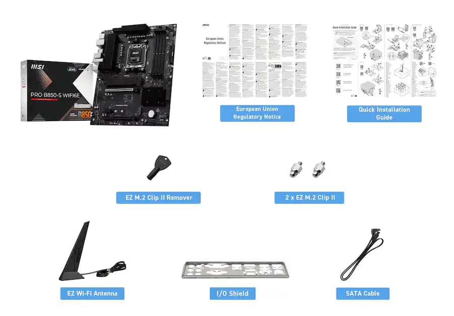 MSI B850 PRO B850-S WIFI6E AM5 DDR5 ATX image