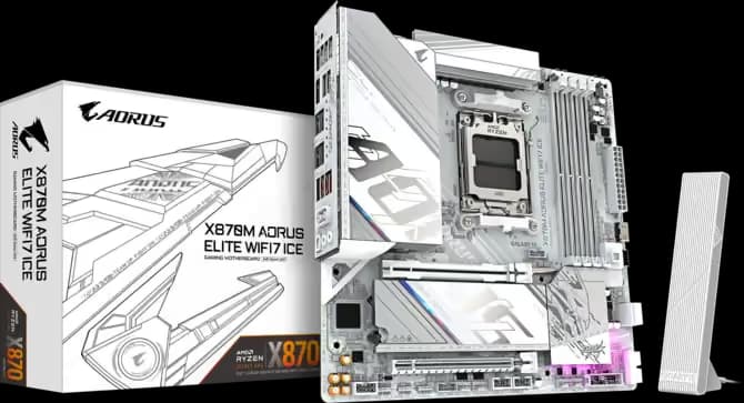 Gigabyte X870M AORUS ELITE WIFI7 ICE AM5 DDR5 Micro ATX image