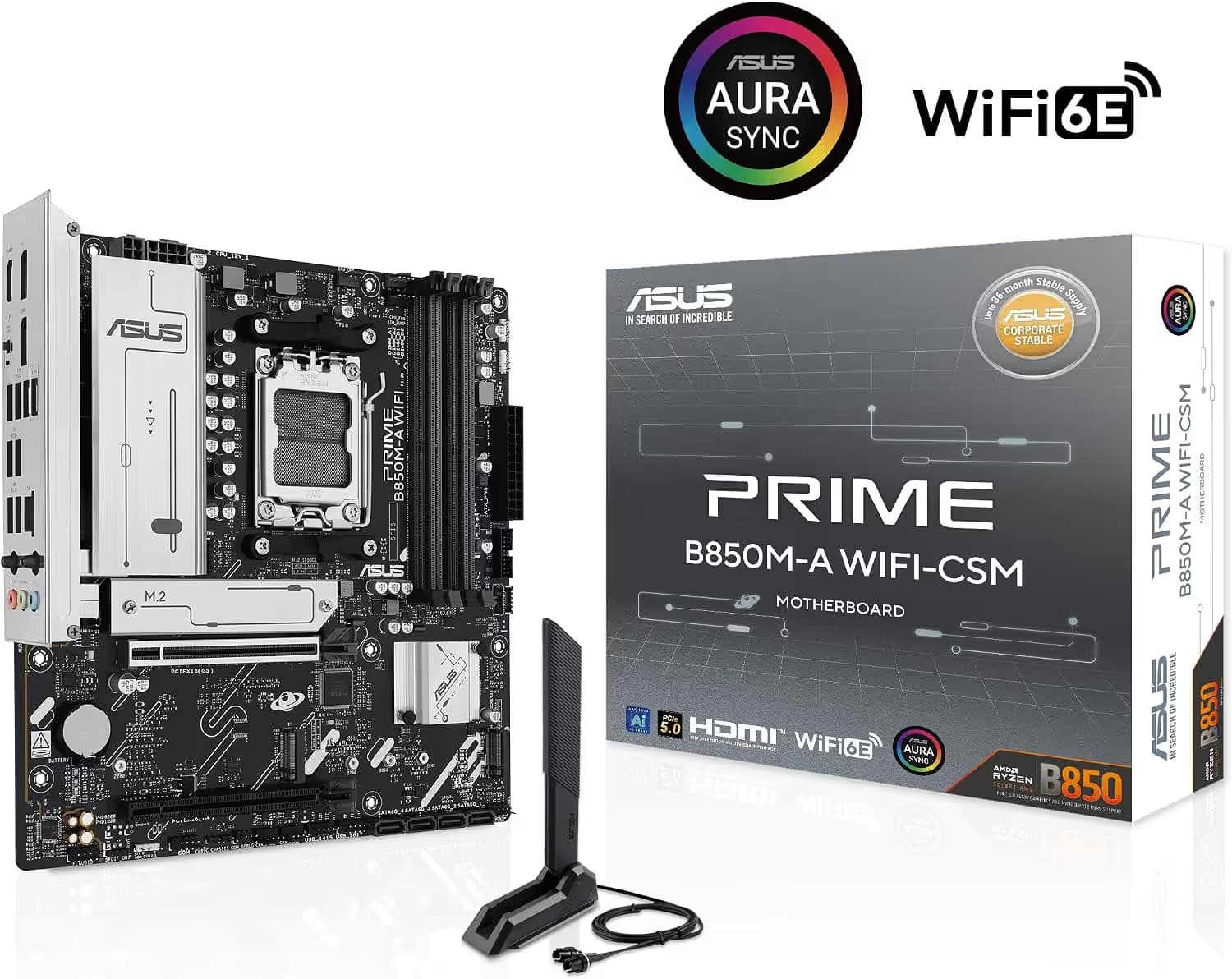 ASUS PRIME B850M-A WIFI AM5 DDR5 Micro-ATX image