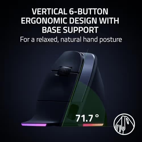 Razer Pro Click V2 Vertical Wireless/Bluetooth/Wired Optical Mouse image