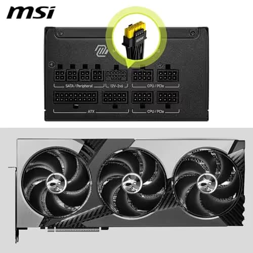 MSI MAG A1000GLS PCIE5 Black ATX 1000W Fully Modular 80+ Gold image