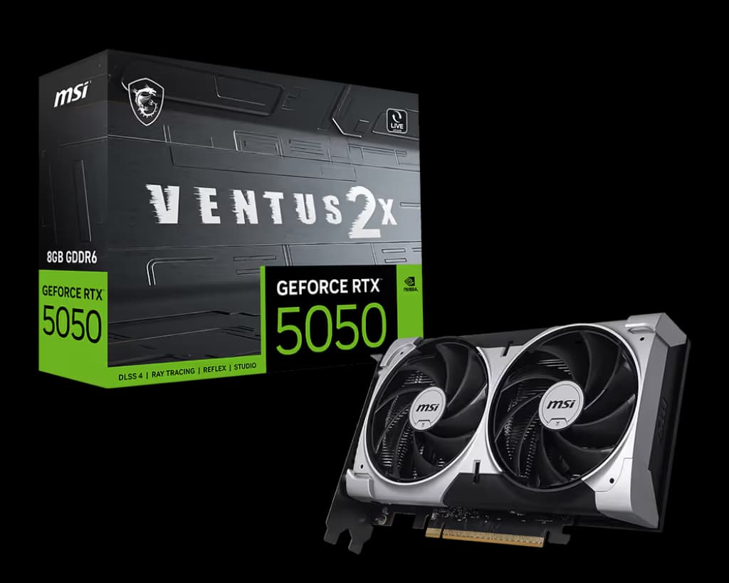 MSI VENTUS 2X GeForce RTX 5050 8GB GDDR6 Silver / Black main image