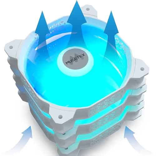 MUSETEX 120mm White ARGB Reverse PC Fans main image
