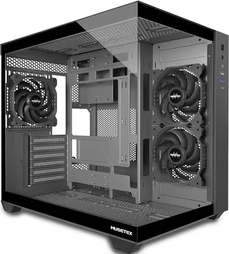 MUSETEX Y6 ATX Mid Tower Black with Tempered Glass Side Panel image