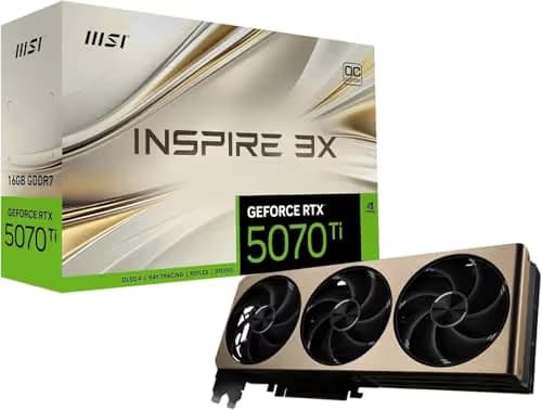 MSI INSPIRE 3X GeForce RTX 5070 Ti 16GB GDDR7 Gold / Black main image