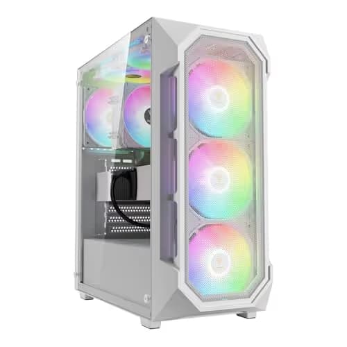 GAMDIAS AURA GC1 ELITE ATX Mid Tower White with Tempered Glass Side Panel ARGB main image