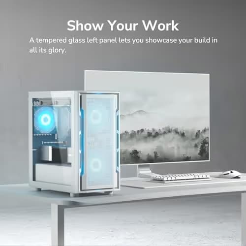Cougar Uniface Mini RGB Micro ATX Mini Tower Black Tempered Glass, RGB image
