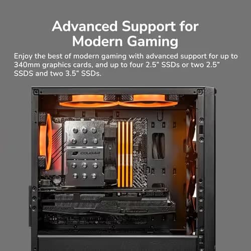 Cougar Uniface Mini RGB Micro ATX Mini Tower Black Tempered Glass, RGB image