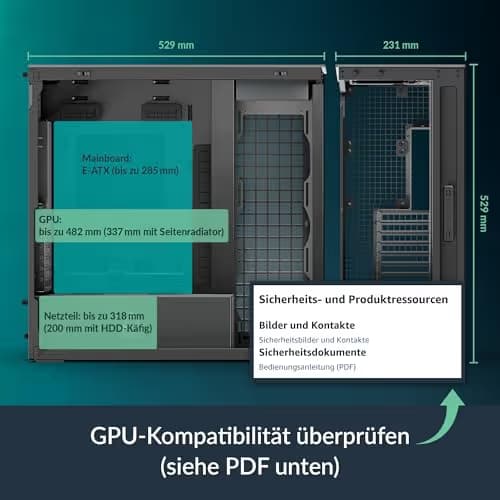 ARCTIC Xtender VG Mirror ATX Mid Tower Black Tempered Glass and USB 3.2 Gen 2 Type-C USB 3.2 Gen 1 Type-A image