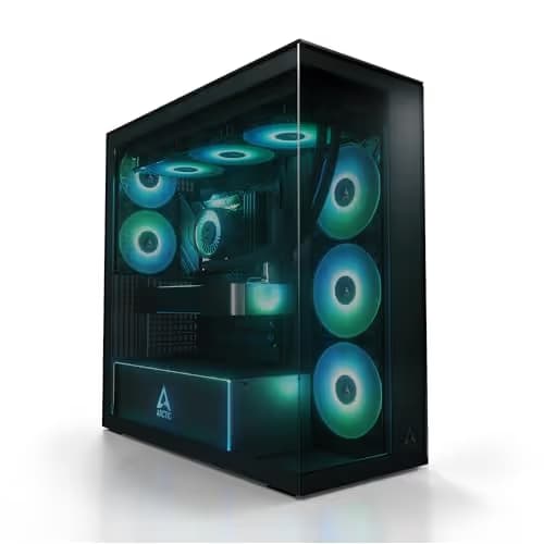 ARCTIC Xtender ATX Mid Tower Black with Tinted Tempered Glass Side Panel and USB 3.2 Gen 2 Type-C USB 3.2 Gen 1 Type-A image