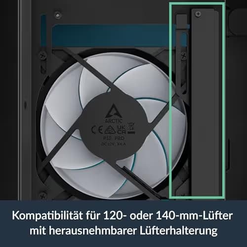 ARCTIC Xtender ATX Mid Tower Black with Tinted Tempered Glass Side Panel and USB 3.2 Gen 2 Type-C USB 3.2 Gen 1 Type-A image