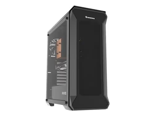 Genesis Irid 505F ATX Mid Tower Black with Tempered Glass Side Panel and USB 3.2 Gen 1 Type-A USB 2.0 Type-A Front Panel image