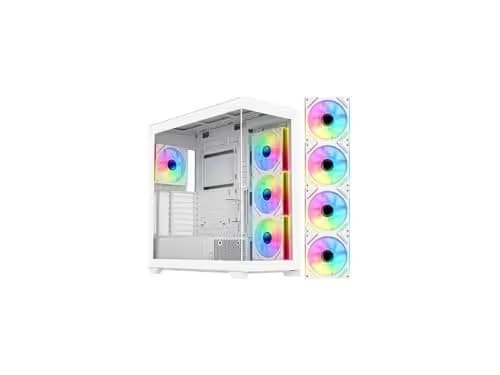 DIYPC Vanguard-F2 ATX Full Tower White with Tempered Glass Side Panel and USB 3.2 Gen 1 Type-C USB 3.2 Gen 1 Type-A main image