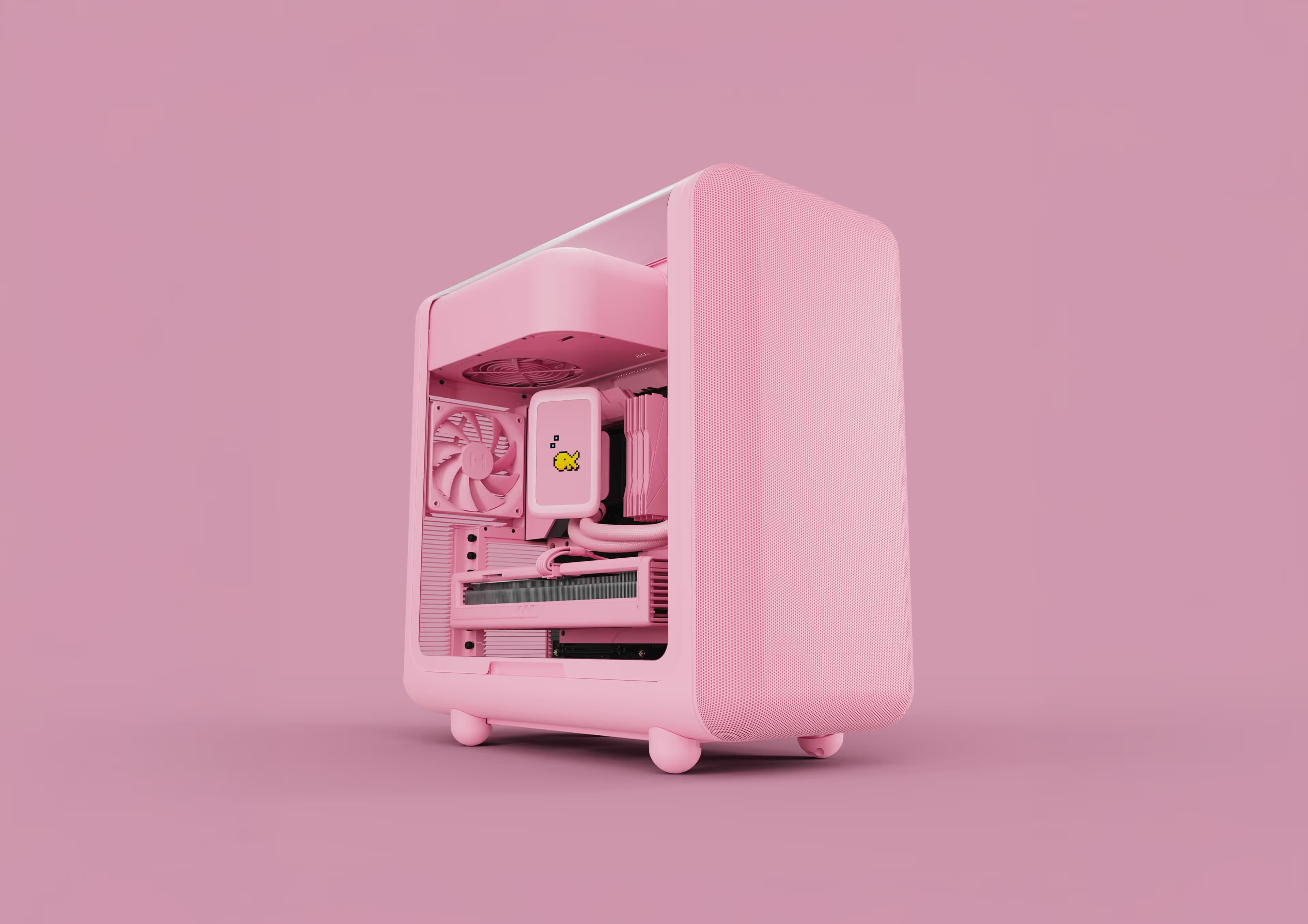 HYTE X50 ATX Mid Tower Pink with Tempered Glass Side Panel and USB 3.2 Gen 2x2 Type-C USB 3.2 Gen 1 Type-A image