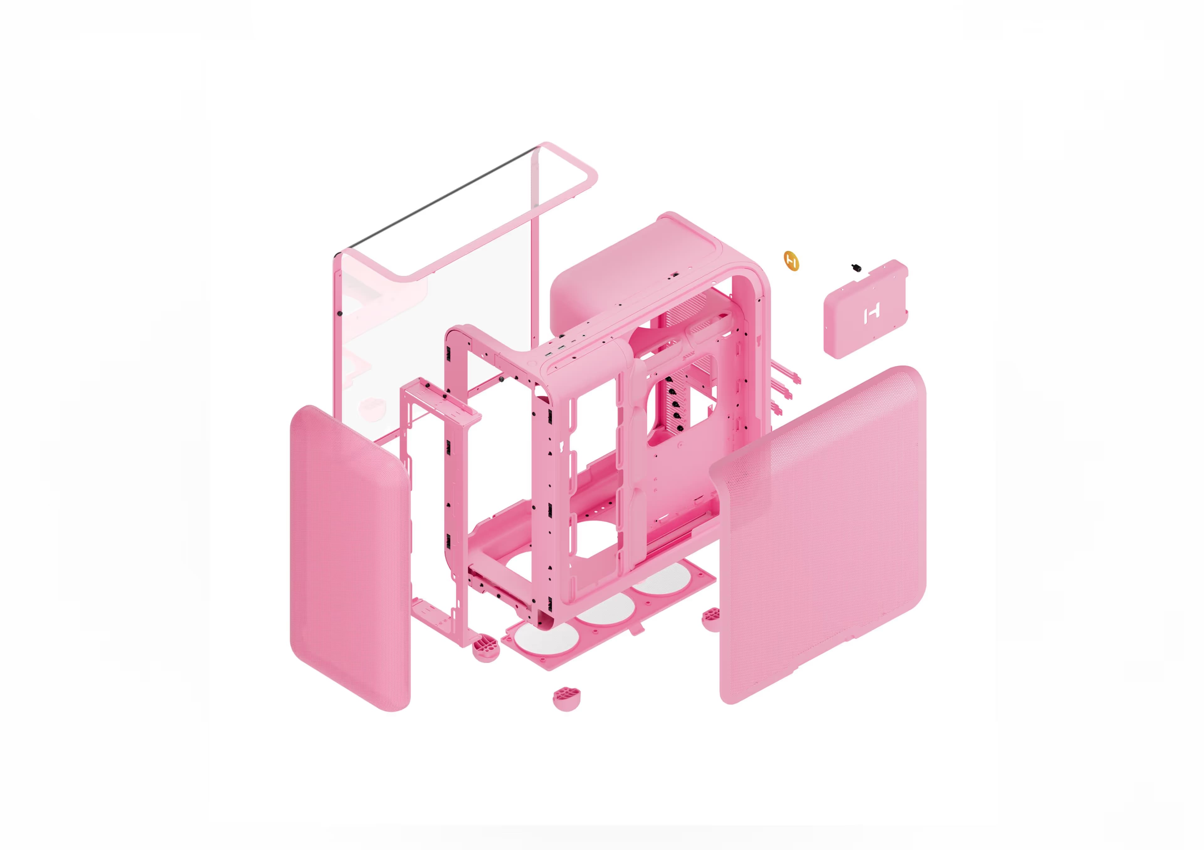 HYTE X50 ATX Mid Tower Pink with Tempered Glass Side Panel and USB 3.2 Gen 2x2 Type-C USB 3.2 Gen 1 Type-A image
