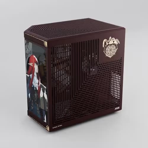HYTE Y70 Metaphor: ReFantazio Edition ATX Mid Tower Brown / Gold Tempered Glass Side Panel, USB 3.2 Gen 2 Type-C, USB 3.2 Gen 1 Type-A image