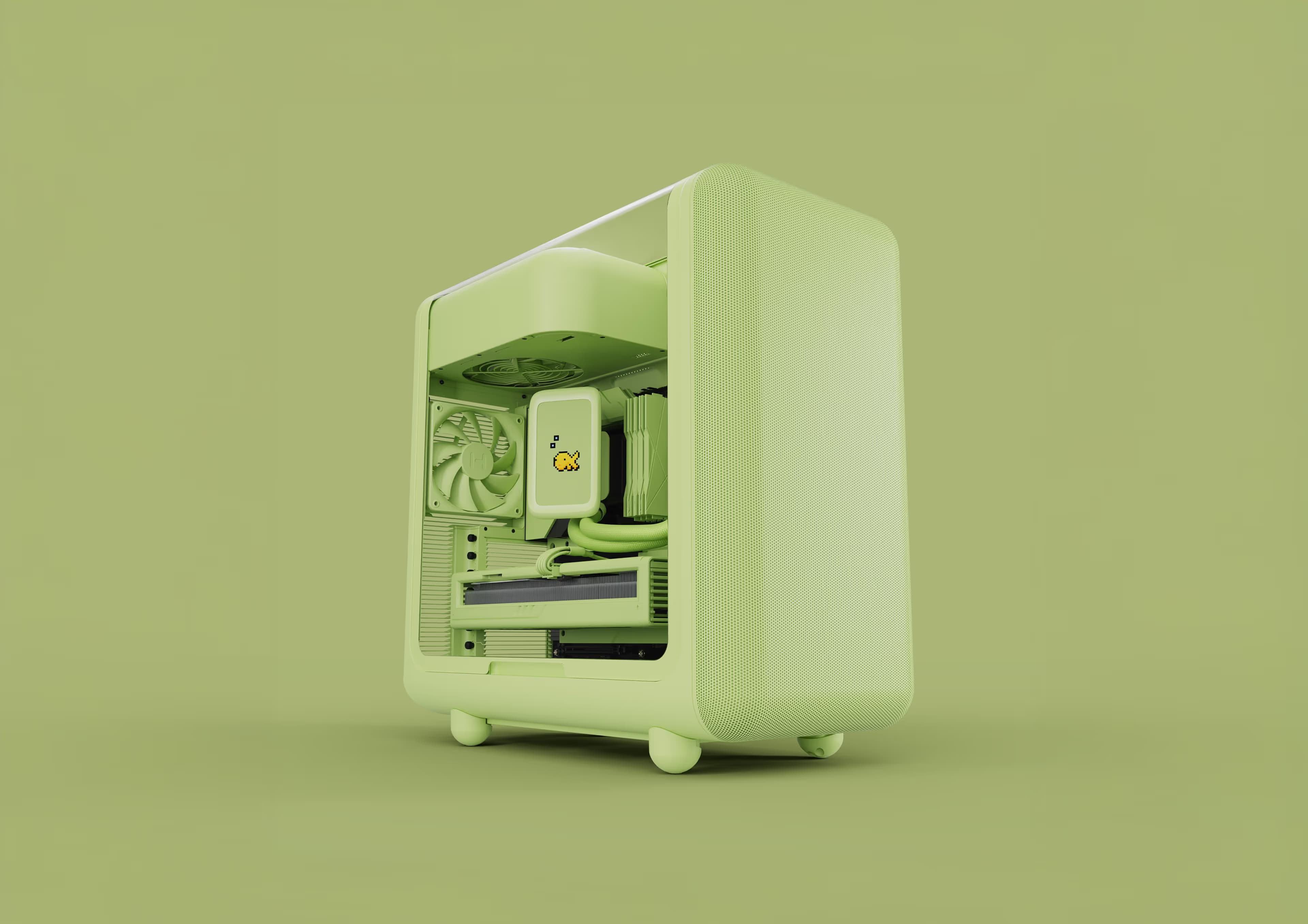 HYTE X50 ATX Mid Tower Green with Tempered Glass Side Panel and USB 3.2 Gen 2x2 Type-C, USB 3.2 Gen 1 Type-A image