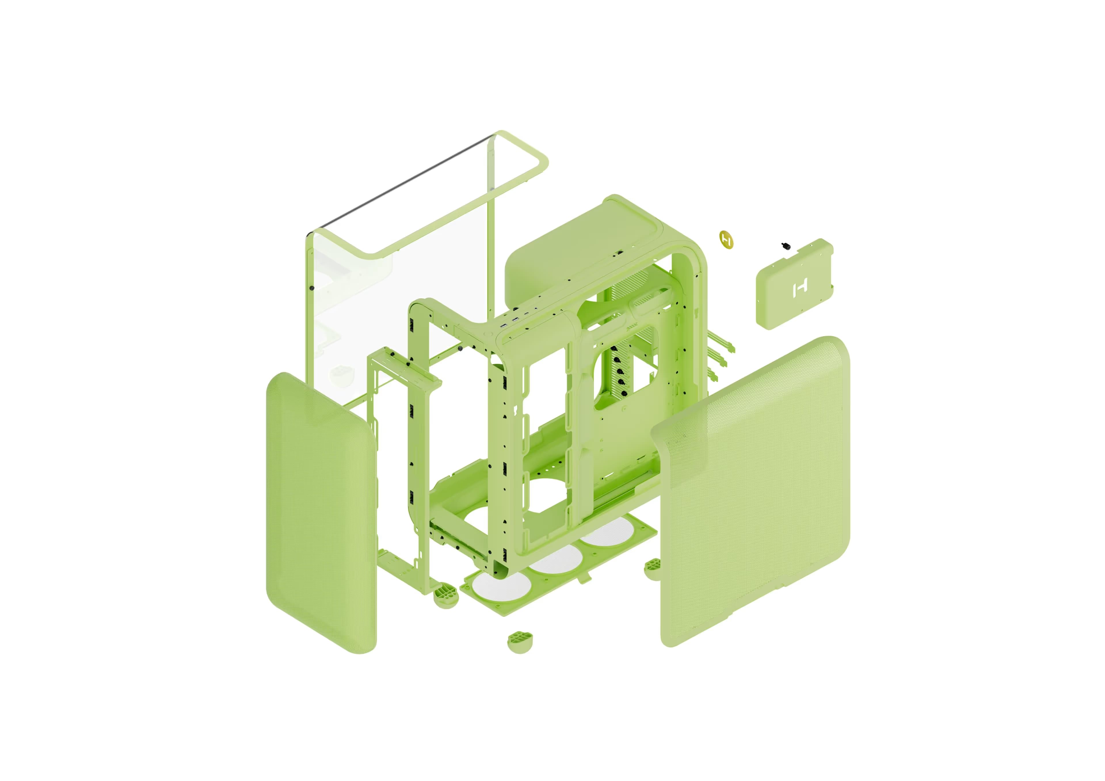 HYTE X50 ATX Mid Tower Green with Tempered Glass Side Panel and USB 3.2 Gen 2x2 Type-C, USB 3.2 Gen 1 Type-A image