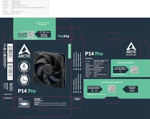 ARCTIC P14 Pro 140mm Black PWM 110 CFM image