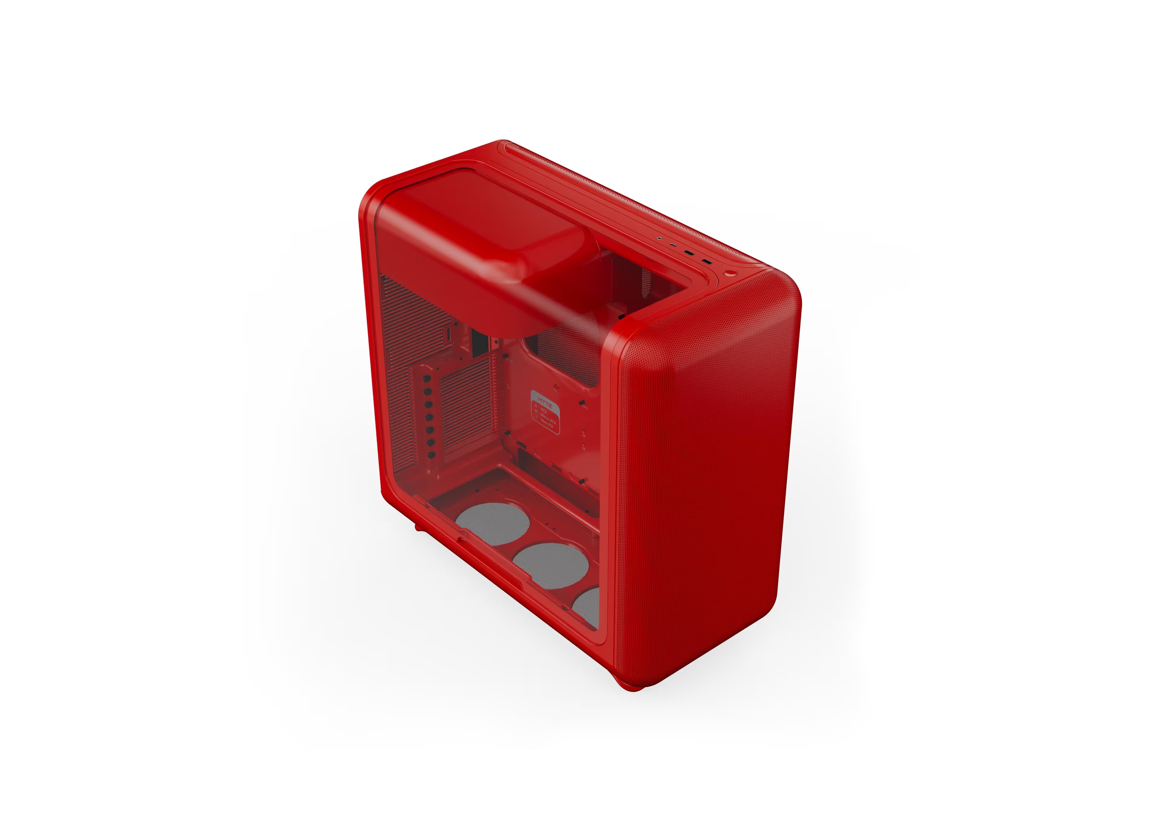 HYTE X50 ATX Mid Tower Red with Tempered Glass Side Panel and USB 3.2 Gen 2x2 Type-C USB 3.2 Gen 1 Type-A Front Panel image